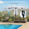 Double-sided Patio Umbrella 9.5' Large Outdoor Market Umbrella with Push Button Tilt and Crank, 3 Air Vents and 12 Ribs, for Garden, Deck, Pool, White