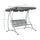3 Person Patio Swing Seats, Porch Swing with Stand and Adjustable Canopy Outdoor Swing Chair Bench for Garden, Poolside, Grey