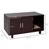 Wooden Cat Litter Box Enclosure & House with Nightstand/End Table Design  Scratcher & Magnetic Doors  Brown