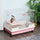 2-Level Small Animal Cage Rabbit Hutch with Wheels, Removable Tray, Platform and Ramp for Bunny, Chinchillas, Ferret, Pink