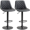 Bar Stools, Bar Stools with Backs, Foot Rest, Round Base and Soft Upholstery for Kitchen, Bar, Swivel Bar Stools, Black