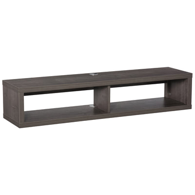 Wall Mounted TV Stand, Media Console Floating Storage Shelf for Living Room or Home Office, Dark Grey