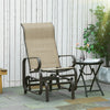 Gliding Lounger Chair, Outdoor Swinging Chair with Smooth Rocking Arms and Lightweight Construction for Patio Backyard, Tan / Brown