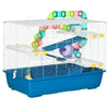 Extra Large 31" Hamster Cage with Tubes and Tunnels, Carry Handles, Big Habitats 5-Tier Design, Exercise Wheel, Water Bottle, Food Dish, Blue