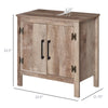 Under Sink Bathroom Floor Storage Cabinet with Double Door Space Saver Organizer Reclaimed Barnwood