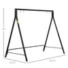 Metal Porch Swing Stand, Heavy Duty Swing Frame, Hanging Chair Stand Only, 660 LBS Weight Capacity, for Backyard, Patio, Lawn, Playground, Black