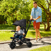 4 in 1 Adjustable Baby Tricycle Stroller w/ Removable Handle, Brake, Cover, Black