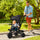 4 in 1 Adjustable Baby Tricycle Stroller w/ Removable Handle, Brake, Cover, Black