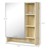 23.5 Inch x 27.5 Inch Medicine Cabinet with Mirrored Door, Adjustable Shelf, Towel Rack, Wall Mounted Bathroom Cabinet, White