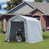 8' x 6' Outdoor Car Tent Carport Canopy Garage Storage Shelter with Roll-up Door, Steel Frame, PE Cover, Grey
