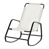 Garden Rocking Chair, Outdoor Indoor Sling Fabric Rocker for Patio, Balcony, Porch, Cream White