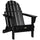 Folding Adirondack Chair, HDPE Outdoor All Weather Plastic Lounge Beach Chairs for Patio Deck and Lawn Furniture, Black