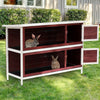 54" 2-Story Rabbit Hutch Bunny Cage With Openable Roof, No Leak Tray and Fun Enclosed Run, Indoor/Outdoor