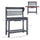 39'' Wooden Garden Potting Bench Work Table with Hidden Storage, Sliding Tabletop, Below Clapboard, Upper Shelf, Grey