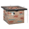 32 Inch Square Propane Fire Pit Table, 50,000BTU Gas Firepit with Protective Cover, Lava Rocks, CSA Certification for Outdoor, and Patio