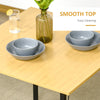 Industrial 3-Piece Dining Table Set, Square Kitchen Table with 2 Chairs for Dorms, Apartments, Studios, Bamboo Wood Grain