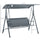 3-Person Porch Swing with Stand, Outdoor Swing for Patio Porch with Adjustable Tilt Canopy and Swing Bench-Style Seat, Steel Frame, Grey