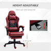 Gaming Chair with Swivel Wheel, Computer Chair with PU Leather, Retractable Footrest, Racing Gaming Chair, Red