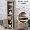 Narrow Bathroom Cabinet Bathroom Tall Free Standing Tower Cabinet With Adjustable Shelves & Cupboard Space Saving Organizer Home Storage
