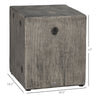 Decorative Side Table with Square Tabletop, Rustic End Table with Wood Grain Finish, for Indoors and Outdoors, Grey