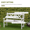 2-Seater Wooden Garden Bench, 4FT Outdoor Patio Loveseat for Yard, Lawn, Porch, White