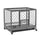 Heavy Duty Dog Cage Metal Kennel and Crate Dog Playpen with Lockable Wheels, Slide-out Tray, Food Bowl and Double Doors