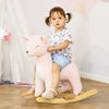 Kids Plush Ride-On Rocking Horse Deer-shaped Plush Toy Rocker with Realistic Sounds for Child 36-72 Months Pink