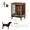 Stylish Dog Kennel, Wooden & Wire End Table Furniture with Cushion & Lockable Magnetic Doors, Small Size Pet Crate Indoor Animal Cage, Brown