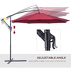 10' Cantilever Hanging Tilt Offset Patio Umbrella with UV & Water Fighting Material and a Sturdy Stand, Red