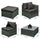6 Pieces Outdoor PE Rattan Sofa Set, Sectional Conversation Wicker Patio Couch Furniture Set with Cushions and Coffee Table, Charcoal