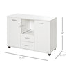 Multifunction Office Filing Cabinet Printer Stand with 2 Drawers, 2 Shelves, & Smooth Counter Surface, White