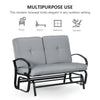 Outdoor Glider Bench, 2-Person Patio Rocker Loveseat with Tufted Cushions, Steel Frame for Porch, Garden Backyard, Gray