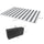 RV Mat, Outdoor Patio Rug / Large Camping Carpet with Carrying Bag, 9' x 12', Waterproof Plastic Straw, Reversible Design for Backyard, Porch, Picnic, Poolside, Gray & White Striped