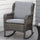 Patio Wicker Rocking Chair, Outdoor PE Rattan Swing Chair w/ Soft Cushions, Classic Style for Garden, Patio, Lawn, Mixed Grey