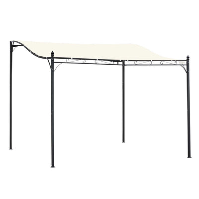 10' x 10' Steel Outdoor Pergola Gazebo Patio Canopy with Durable & Spacious Weather-Resistant Design, Cream White