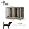 Dog Crate Furniture with Divider Panel, Dog Kennel End Table for Large Dogs, Decorative Pet House with Two Rooms Design, for 2 Small Dogs