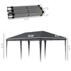 10' x 19' Extra Large Pop Up Canopy, Outdoor Party Tent with Folding Steel Frame, Carrying Bag for Catering, Events, Backyard BBQ, Black