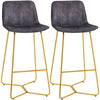 Bar Stools, Bar Stools with Backs, Velvet-Touch Fabric, Steel Legs for Kitchen, Bar, Bar Height Bar Stools, Grey