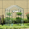 Walk-in Greenhouse 5' x 5' x 6' Hot House with 3-Tier Shelving, Roll-Up Door for Outdoor, Garden