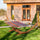 154'' x 47'' Outdoor Hammock, Arch Wooden Hammock with Stand, Single Bed w/ Straps and Hooks, Multi-color Stripe