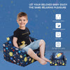 Kids Fold-Out Couch/Chair Lounger with Space-Themed Washable Fabric & Removable Cushion for 3-6 Years Old, Blue
