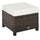 20" Outdoor Ottoman, PE Plastic Rattan Wicker, Fade-Resistant Patio Footrest with Soft Cushion, Steel Frame, Mixed Brown