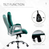 Velvet Office Chair Desk Chair with 360 Degree Swivel Wheels Adjustable Height Tilt Function Dark Green