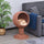27" Hooded Wicker Elevated Cat Bed Rattan Kitten Condo Round with Cushion, Brown