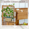 Potting Bench Table, Garden Work Bench, Outdoor Wooden Workstation with Tiers of Shelves and Drawer for Patio, Courtyards, Balcony, Brown