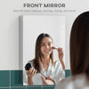 Wall Mounted Bathroom Medicine Cabinet Mirrored Cabinet with Hinged Door 3-Tier Storage Shelves Silver