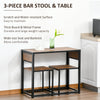Industrial 3-Piece Dining Table and 2 Chair Set for Small Space in the Dining Room or Kitchen, Vintage Wood