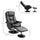 Recliner and Ottoman with Wrapped Base, Swivel PU Leather Reclining Chair with Footrest for Living Room, Bedroom and Office, Black