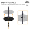 20" Umbrella Table Tray Portable Round Table Top for Beach, Patio, Garden, Swimming Pool, Deck, Black