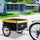 Yellow Bicycle Cargo Trailer, Two-Wheel Bike Luggage Wagon Bicycle Trailer with Removable Cover